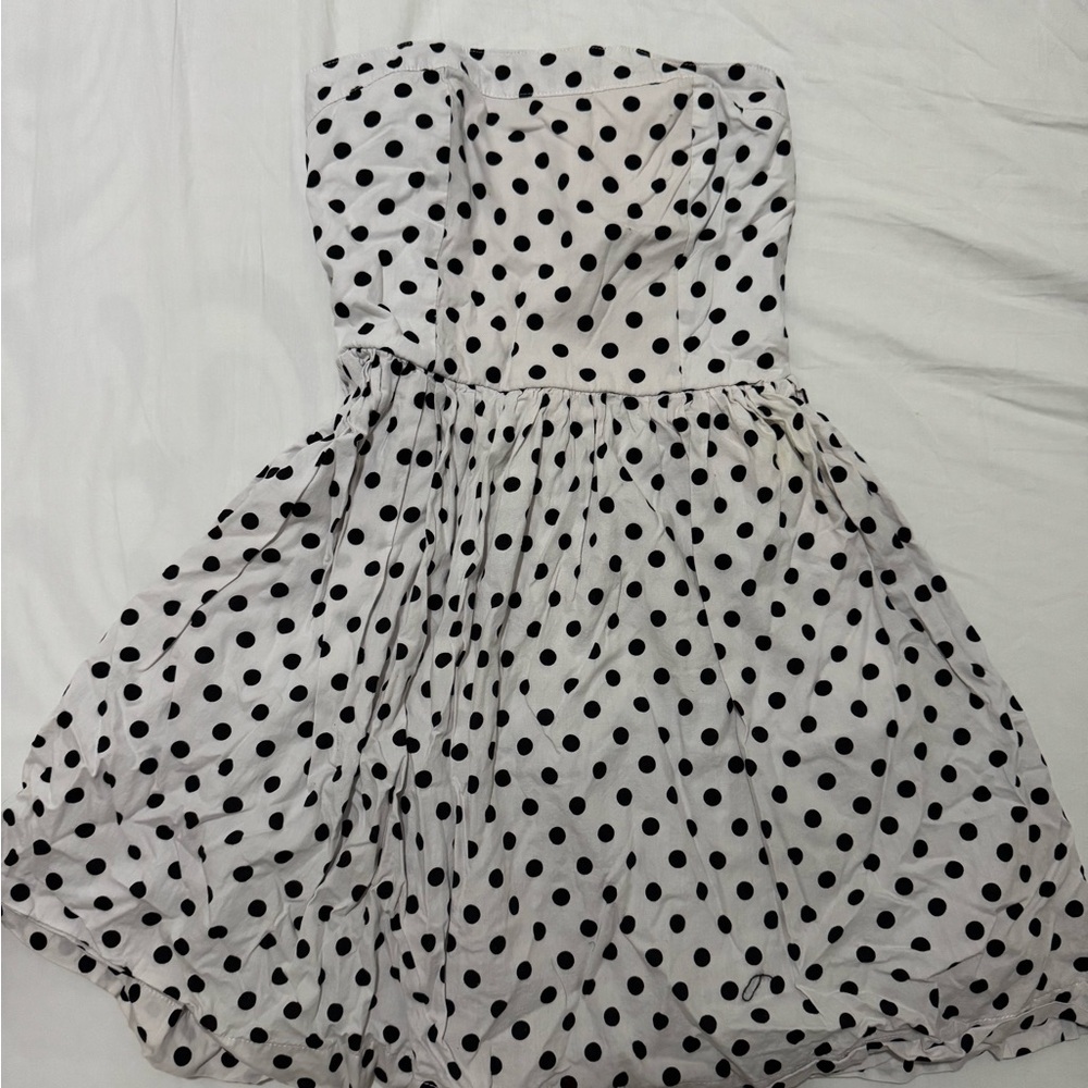 Black and white polkadot dress
